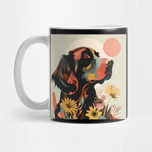 70s Flat-coated Retriever Vibes: Pastel Pup Parade Mug